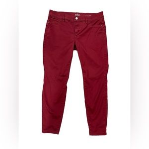 New York & Company Slim Leg Crosby Ankle Pant, Wine/Burgundy, Size 8
